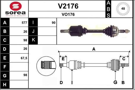 SNRA V2176 - Piedziņas vārpsta autodraugiem.lv