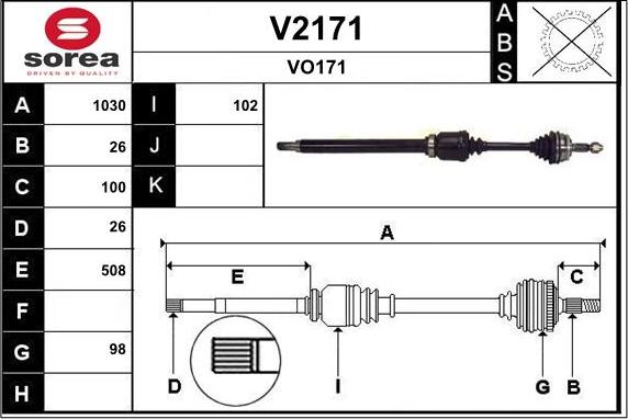 SNRA V2171 - Piedziņas vārpsta autodraugiem.lv