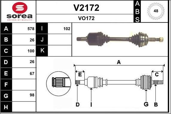 SNRA V2172 - Piedziņas vārpsta autodraugiem.lv