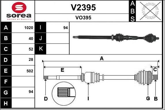 SNRA V2395 - Piedziņas vārpsta autodraugiem.lv