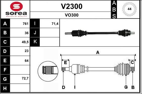 SNRA V2300 - Piedziņas vārpsta autodraugiem.lv