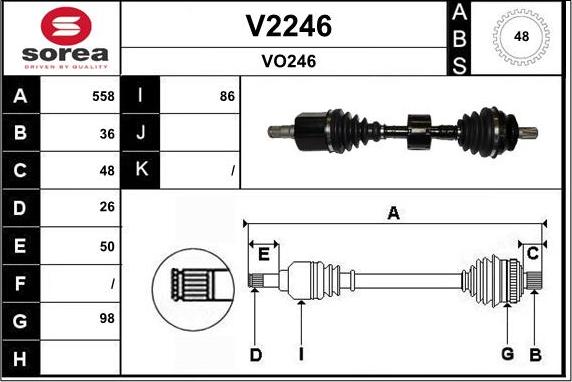 SNRA V2246 - Piedziņas vārpsta autodraugiem.lv