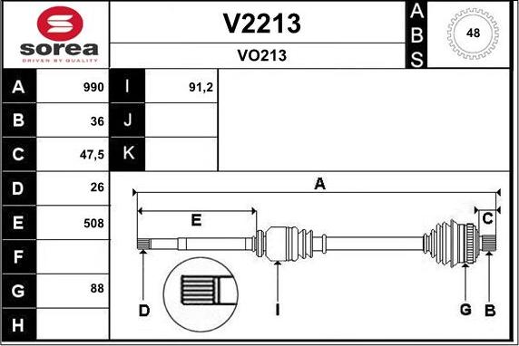 SNRA V2213 - Piedziņas vārpsta autodraugiem.lv