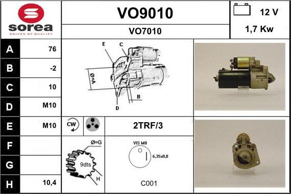 SNRA VO9010 - Starteris autodraugiem.lv