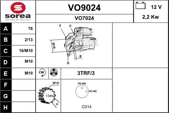 SNRA VO9024 - Starteris autodraugiem.lv