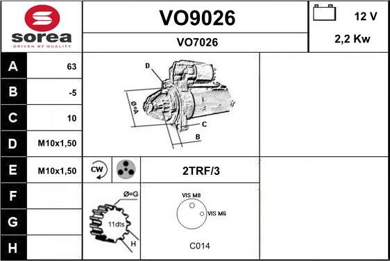 SNRA VO9026 - Starteris autodraugiem.lv