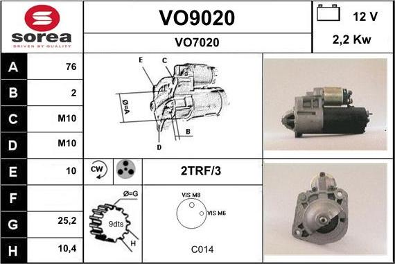 SNRA VO9020 - Starteris autodraugiem.lv