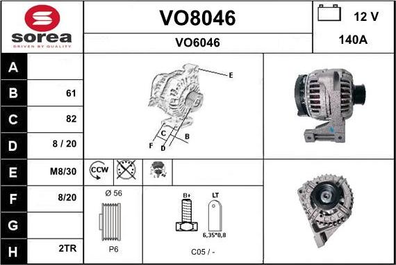 SNRA VO8046 - Ģenerators autodraugiem.lv