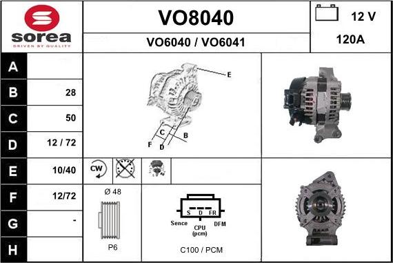 SNRA VO8040 - Ģenerators autodraugiem.lv