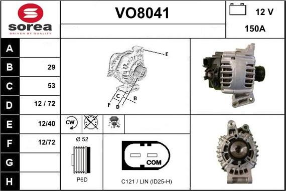 SNRA VO8041 - Ģenerators autodraugiem.lv