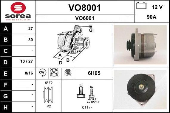 SNRA VO8001 - Ģenerators autodraugiem.lv