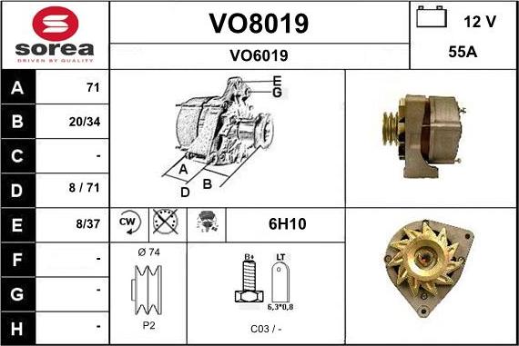 SNRA VO8019 - Ģenerators autodraugiem.lv