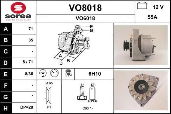 SNRA VO8018 - Ģenerators autodraugiem.lv