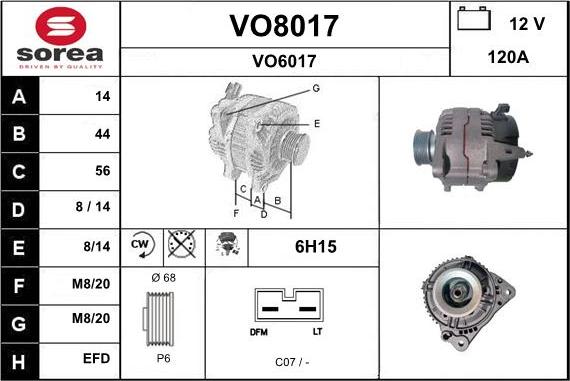 SNRA VO8017 - Ģenerators autodraugiem.lv