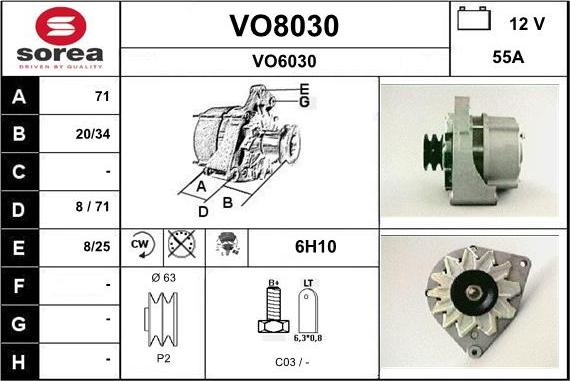 SNRA VO8030 - Ģenerators autodraugiem.lv