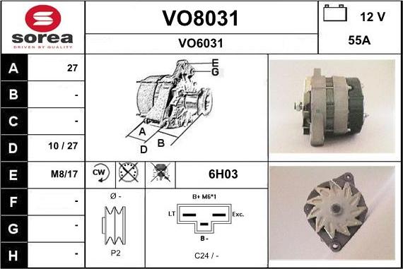 SNRA VO8031 - Ģenerators autodraugiem.lv