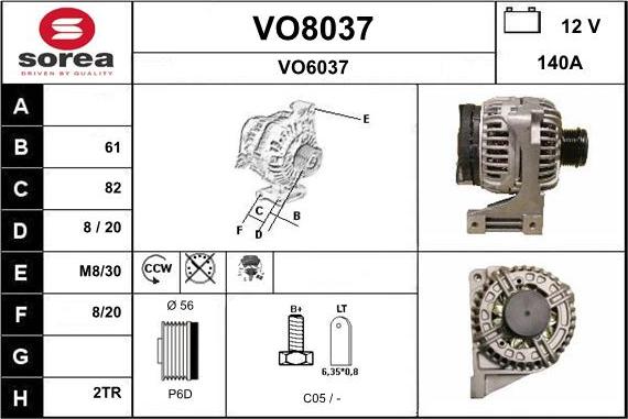 SNRA VO8037 - Ģenerators autodraugiem.lv