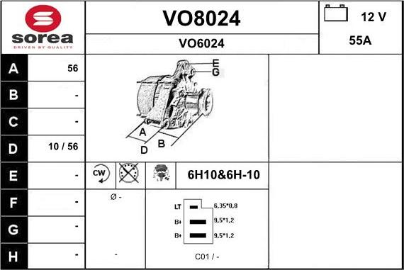 SNRA VO8024 - Ģenerators autodraugiem.lv