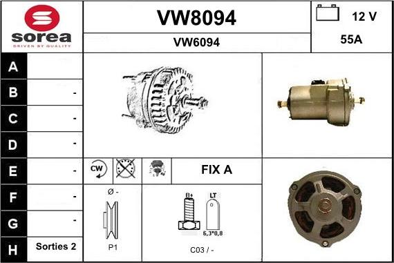 SNRA VW8094 - Ģenerators autodraugiem.lv