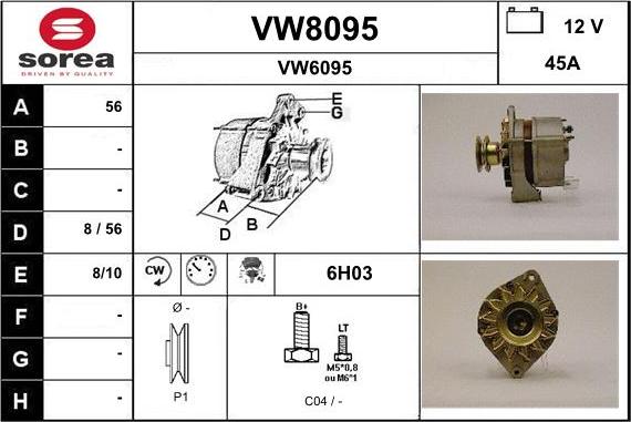 SNRA VW8095 - Ģenerators autodraugiem.lv