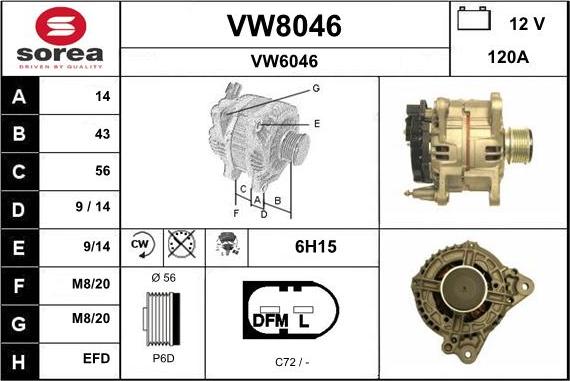 SNRA VW8046 - Ģenerators autodraugiem.lv