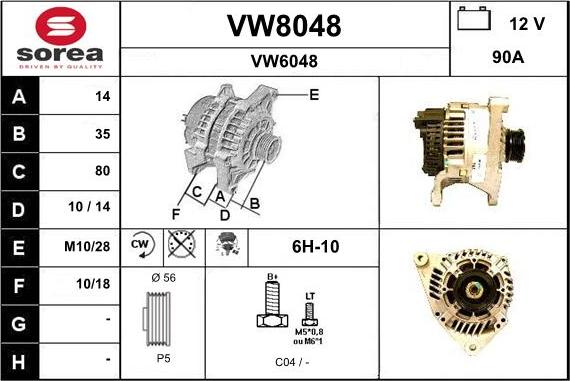 SNRA VW8048 - Ģenerators autodraugiem.lv