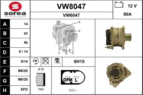 SNRA VW8047 - Ģenerators autodraugiem.lv