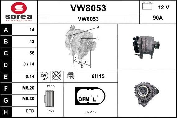 SNRA VW8053 - Ģenerators autodraugiem.lv
