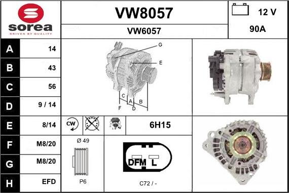 SNRA VW8057 - Ģenerators autodraugiem.lv