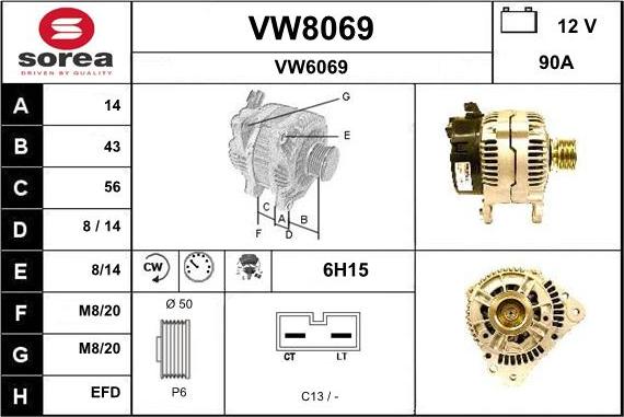 SNRA VW8069 - Ģenerators autodraugiem.lv