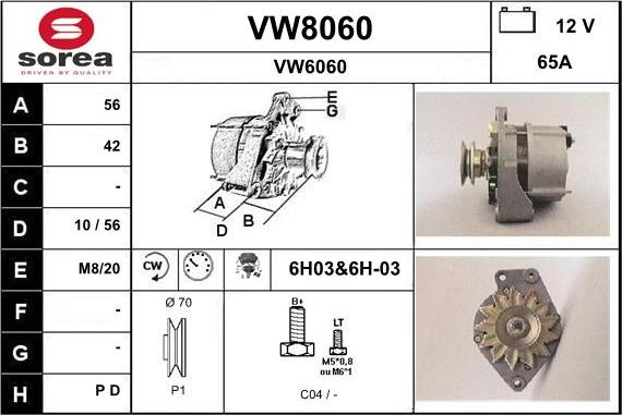 SNRA VW8060 - Ģenerators autodraugiem.lv