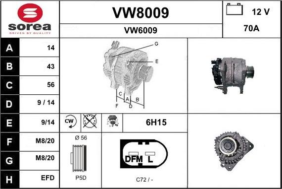 SNRA VW8009 - Ģenerators autodraugiem.lv