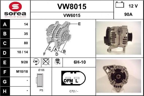 SNRA VW8015 - Ģenerators autodraugiem.lv