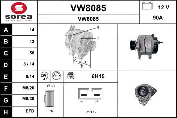 SNRA VW8085 - Ģenerators autodraugiem.lv