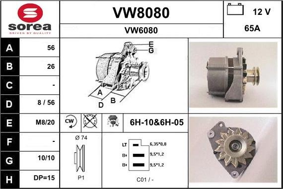 SNRA VW8080 - Ģenerators autodraugiem.lv