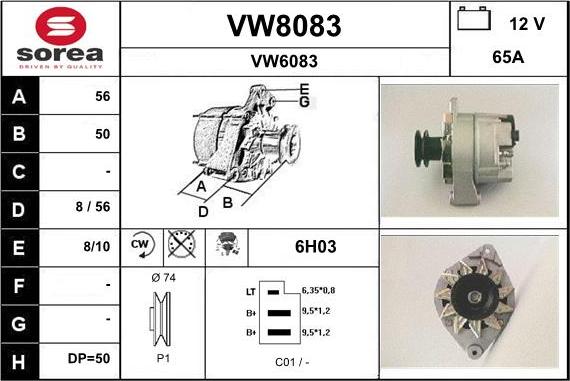 SNRA VW8083 - Ģenerators autodraugiem.lv
