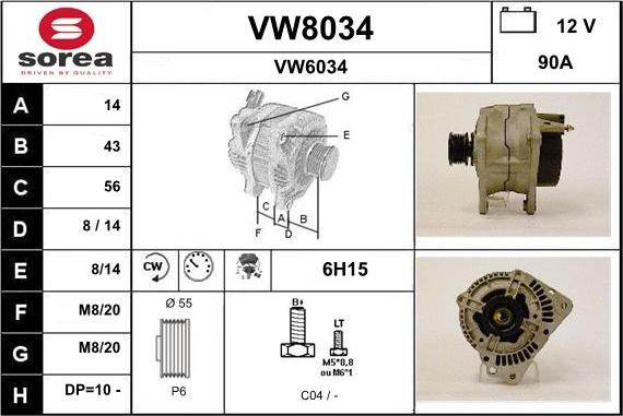SNRA VW8034 - Ģenerators autodraugiem.lv