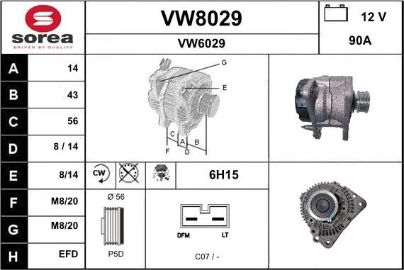 SNRA VW8029 - Ģenerators autodraugiem.lv