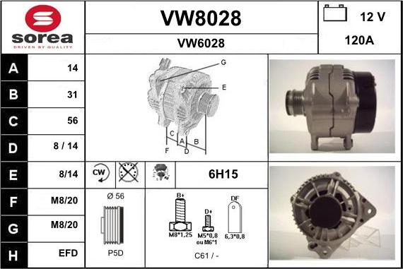 SNRA VW8028 - Ģenerators autodraugiem.lv