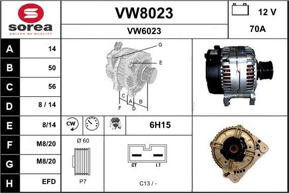 SNRA VW8023 - Ģenerators autodraugiem.lv