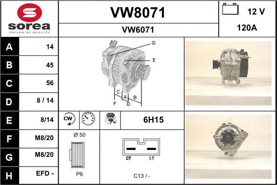 SNRA VW8071 - Ģenerators autodraugiem.lv