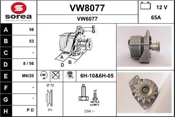 SNRA VW8077 - Ģenerators autodraugiem.lv