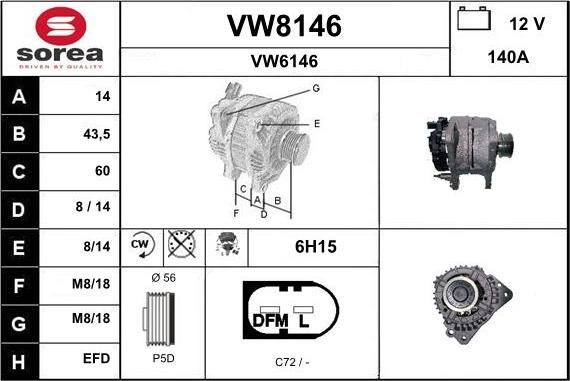 SNRA VW8146 - Ģenerators autodraugiem.lv