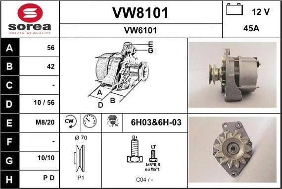 SNRA VW8101 - Ģenerators autodraugiem.lv