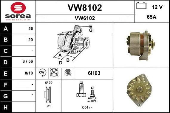 SNRA VW8102 - Ģenerators autodraugiem.lv