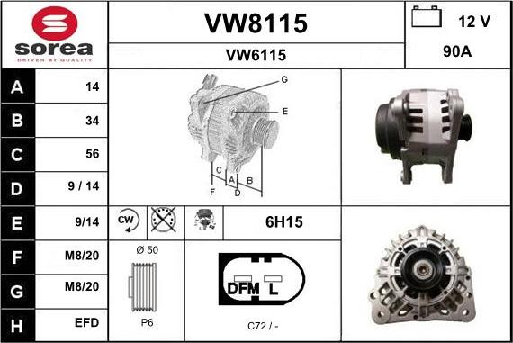 SNRA VW8115 - Ģenerators autodraugiem.lv