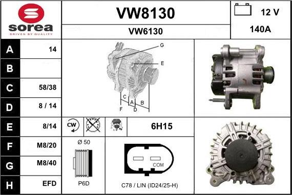 SNRA VW8130 - Ģenerators autodraugiem.lv