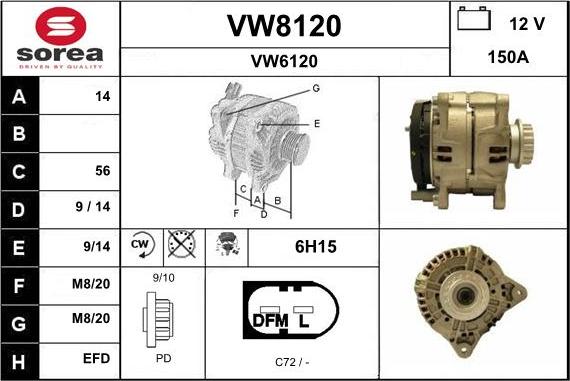 SNRA VW8120 - Ģenerators autodraugiem.lv