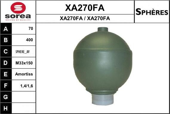 SNRA XA270FA - Hidroakumulators, Piekare / Amortizācija autodraugiem.lv