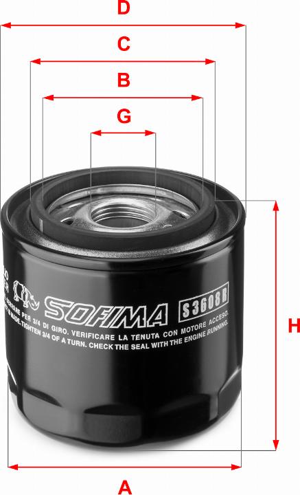 Sofima S 3608 R - Eļļas filtrs autodraugiem.lv